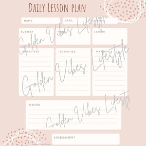 Homeschool Daily Lesson Plan Printable (Digital Download)