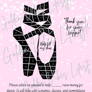 Dance Fundraiser Flyer: Fill My Shoes, Editable Canva Template (Printable Digital Download)