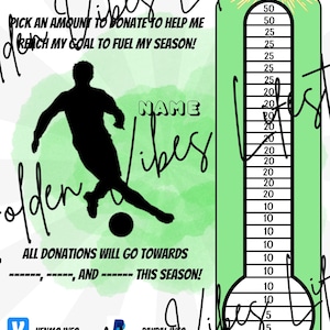 Soccer Fundraiser Template: Editable Canva Flyer, Sponsorship Form (Digital Download) Hit my goal