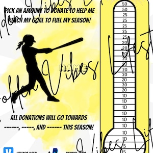 Softball Hit my Goal, Softball Fundraiser, Softball Sponsor, Softball Travel Ball, Editable Canva Template, Printable, Digital, Fundraising,