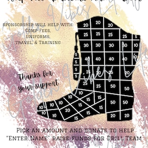 Fill my Boot, Drill Team Fundraiser, Marjorette, Editable Canva Template, Printable, Fundraiser Flyer, Competition Fundraiser, Fundraising,