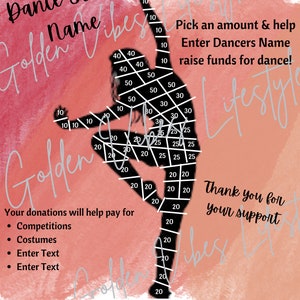 Dancer Flyer, Fill my dancer, dance fundraiser, editable canva template, printable, fundraiser, dance competition fundraiser, fundraising,