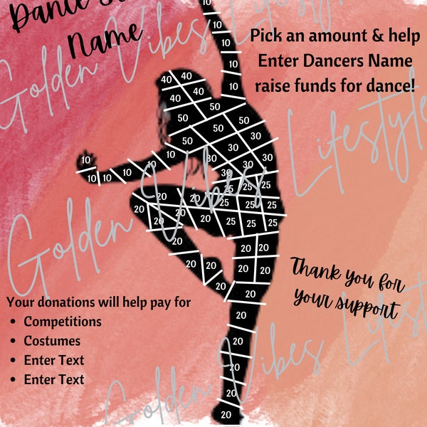 Dancer Flyer, Fill my dancer, dance fundraiser, editable canva template, printable, fundraiser, dance competition fundraiser, fundraising,