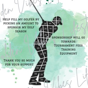 Volantino per il golf, Riempi il mio giocatore di golf, raccolta fondi per il golf, modello canva modificabile, stampabile, raccolta fondi, raccolta fondi, Golf, Golf, Raccolta fondi per il golf