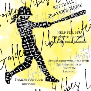 Softball Flyer, Fill my Softball Player, Softball fundraiser, editable canva template, printable, fundraiser, fundraising, Softball