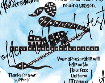 Rowing Fundraiser Template | Fill My Rower | Editable Canva Template | Digital Download | Printable | PDF | PNG