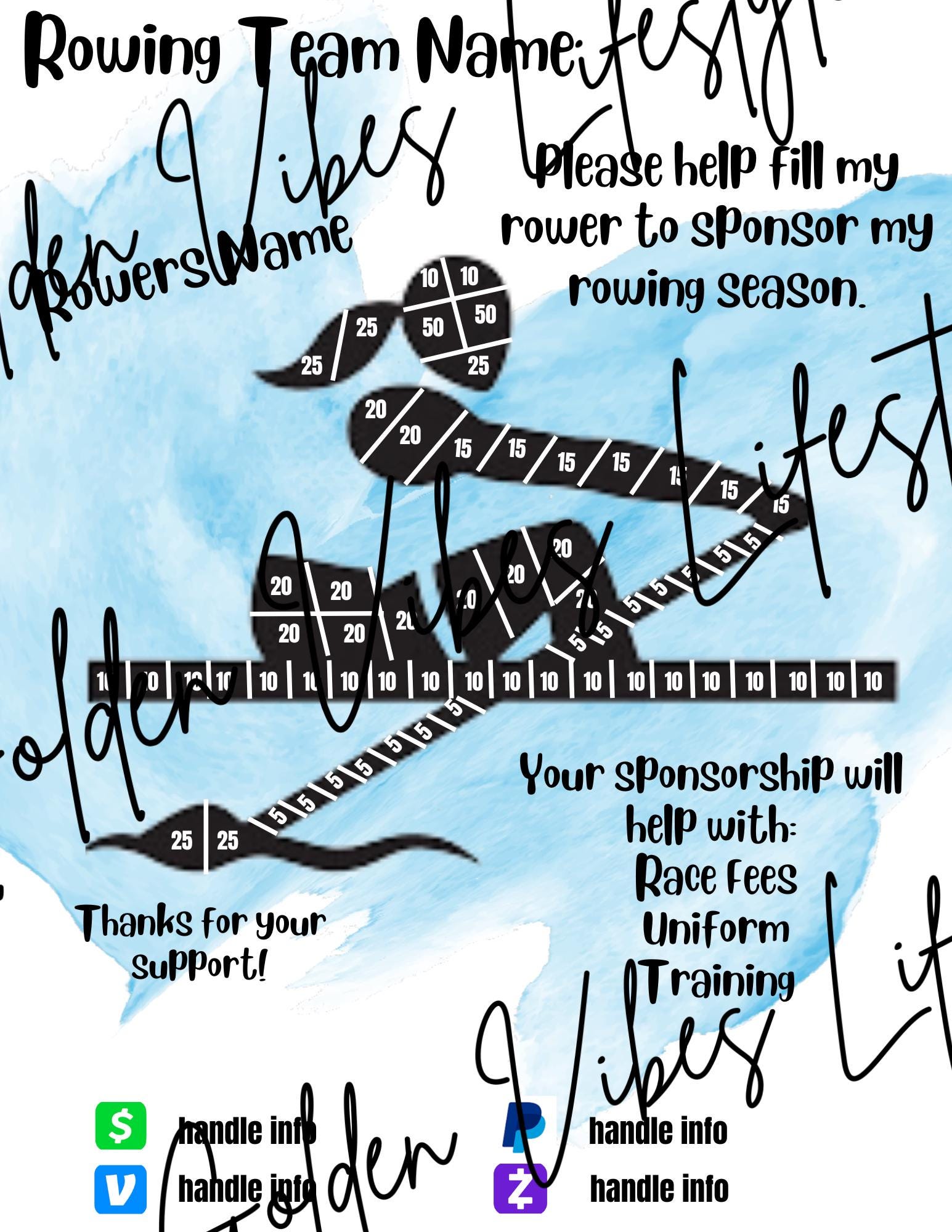 Rowing Fundraiser Template | Fill My Rower | Editable Canva Template ...