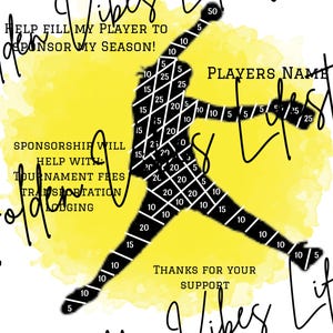 Fill my Softball Player, Pitcher, Softball Sponsorship, Softball Fundraiser, Editable Canva Template, Printable Digital, Fundraising,