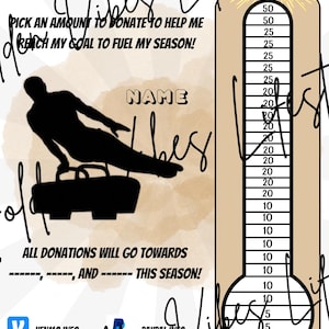 Male Gymnast Fundraiser Template: Editable Canva Flyer (Digital Download) Hit my goal