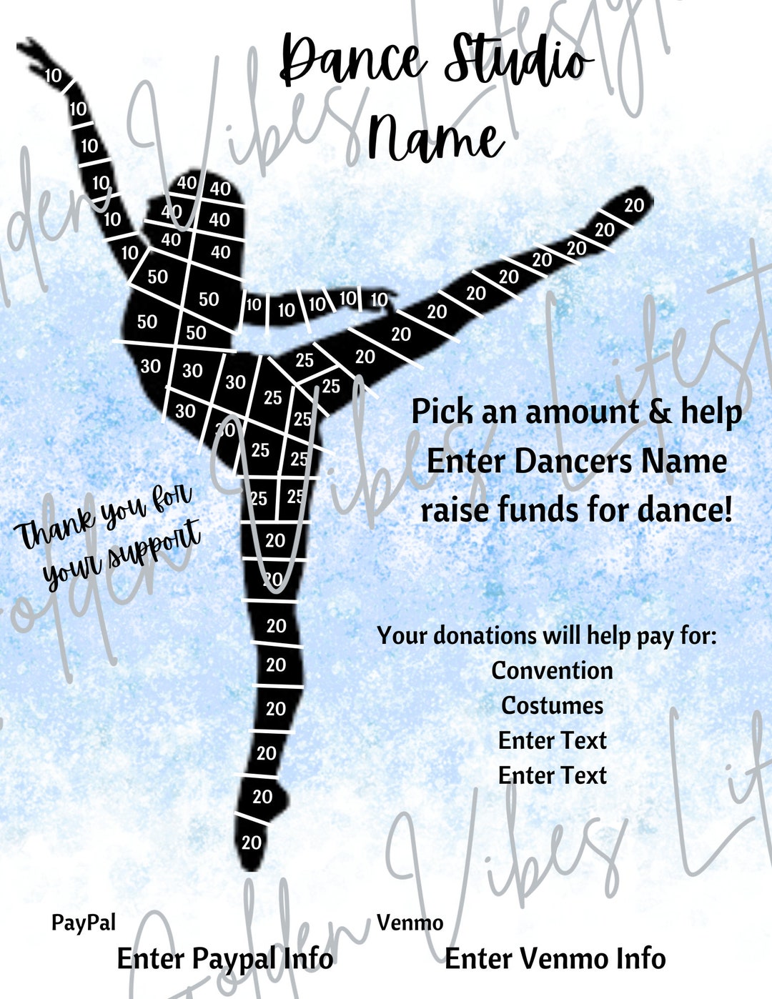 Fill My Dancer Flyer, Dance Fundraiser, Editable Canva Template Fill My Dancer Flyer, Dance Fundraiser, Editable Canva Template