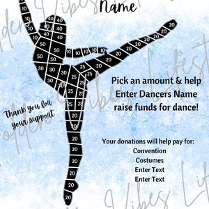 Fill my dancer flyer, dance fundraiser, editable canva template, printable, fundraiser flyer, dance competition fundraiser, fundraising,