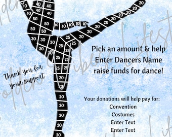 Fill my dancer flyer, dance fundraiser, editable canva template, printable, fundraiser flyer, dance competition fundraiser, fundraising,