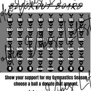 Gymnastics Blackout Board Fundraiser: Editable Canva Template (Digital Download