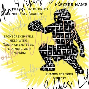 Softball Catcher, Fill my Softball Player, Softball Sponsorship, Softball Fundraiser, Editable Canva Template, Printable Digital Fundraising