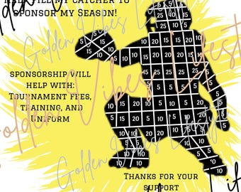 Softball Catcher Fundraising: Editable Canva Template (Digital Download)