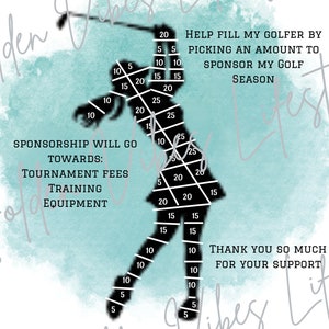 Female Golf Fundraiser Flyer: Editable Canva Template (Digital Download)