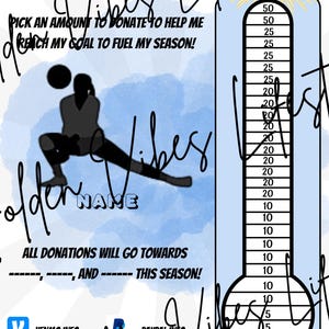Volleyball Fundraising Flyer: Editable Canva Template (Digital Download) Hit my goal