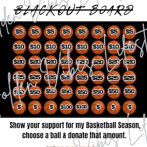 Basketball Blackout Board Fundraiser Flyer: Bearbeitbare Canva Vorlage (digitaler Download)