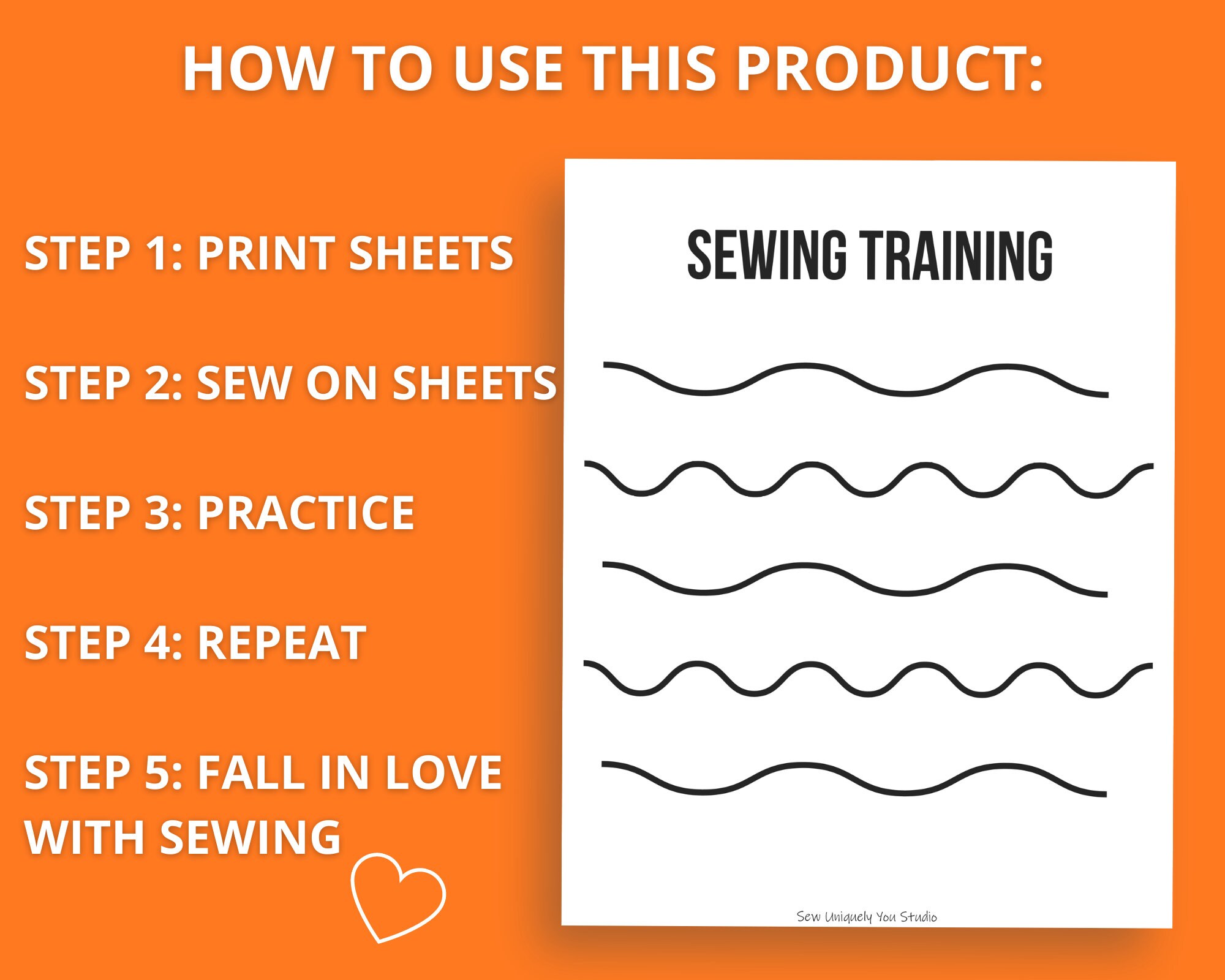 Sewing Practice Sheet, Pages, PDF, Learn to Sew, Skills, Learning