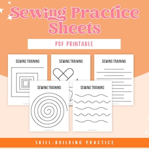 Hojas de práctica de costura: Entrenamiento de costura para principiantes (PDF imprimible)