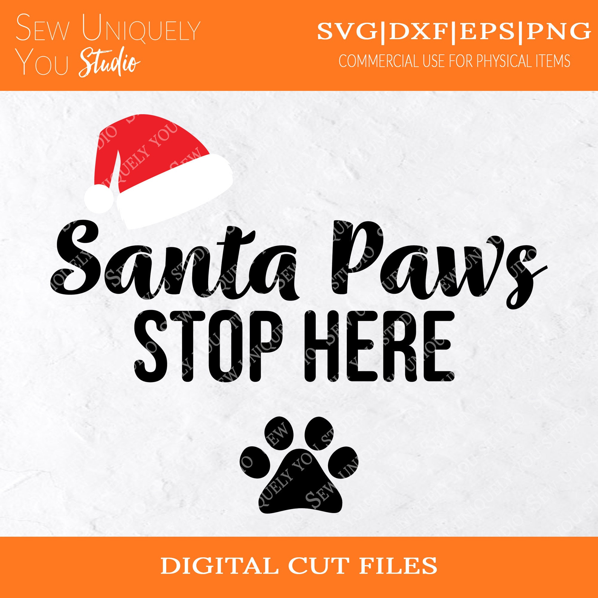 Santa Paws Stop Here SVG dog parent clipart holiday animal Etsy