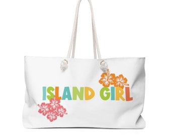 Island Girl Travel bag, weekender bag, Tropical Travel weekender, Beach tote, cute weekender bag, tote bag, Islander tote bag, Beach bag