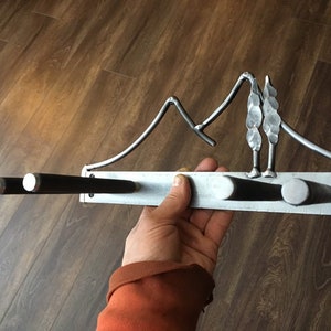 Double Wall Ski Rack, Ski Sculpture, Functional Art, Ski Storage