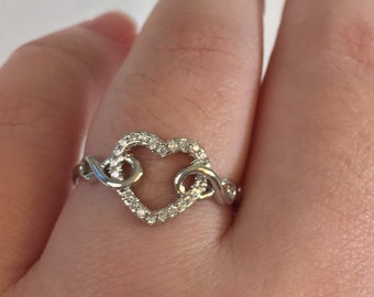 Heart Ring ~ Promise Ring ~ Heart Promise Ring ~ Women's Promise Ring CZ Ring ~ Promise Ring for Her ~ Engagement Ring- gift box -
