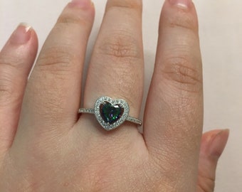 Mystic Topaz-ring ~ Hartring ~ Zilveren Mystic Topaz-ring ~ Mystic Topaz-ring dames ~ ~- geschenkdoos-