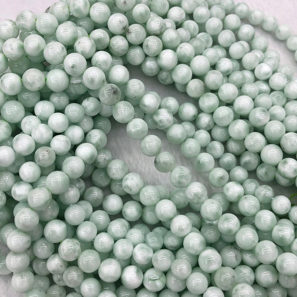 Natural Green Angelite Round Beads 6mm 8mm 10mm Gemstone Beads ,Approx 15.5 Inch Strand