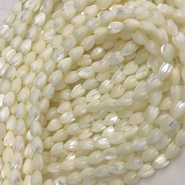 Mother Of Pearl Pikake Beads , Jasmine flower Beads,White Pearl Beads,Half Strand-20pcs