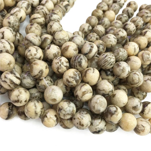 Graphic Feldspar Round Beads,6mm 8mm 10mm Beads,Natural Gemstone, Approx 15.5 Inch Strand