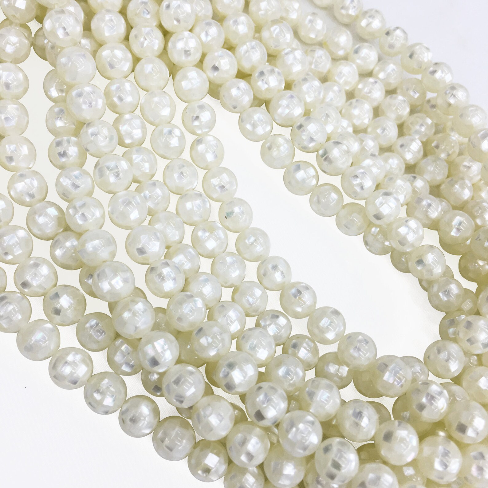 12mm White Mother of Pearl Round Beads Pearl Mosaic Beads - Etsy