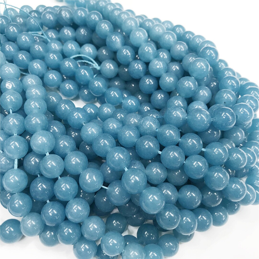 Blue Sponge Quartz Smooth Round Beads 6mm 8mm 10mm 12mm Etsy