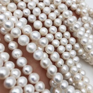 9-10mm White  Freshwater Pearl Beads, Pearl Potato Beads ,Approx 15 Inch Strand,Hole 0.7mm