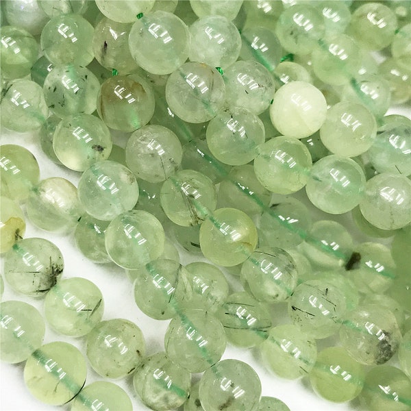 Green Prehnite Round Beads,4mm 6mm 8mm 10mm 12mm Gemstone Beads ,Approx 15.5 Inch Strand