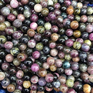 6mm 8mm 10mm Multicolor Tourmaline Round Beads,Gemstone Beads ,Approx 15.5 Inch Strand