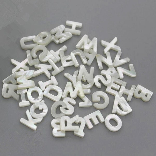 10mm MOP Alphabet Beads , Mother of Pearl Letters, White Pearl Beads,Wholesale