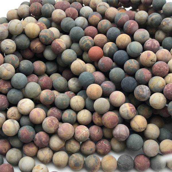 Matte Red Creek Jasper Round Beads,4mm 6mm 8mm 10mm 12mm Gemstone Beads Approx 15.5 Inch Strand