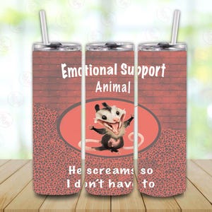 Envoltorios para vasos con forma de zarigüeya, 2 piezas, 20 oz; animal de apoyo emocional divertido