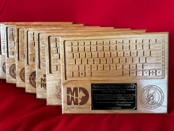 Wooden Keyboard Themed Going Away Plaque
