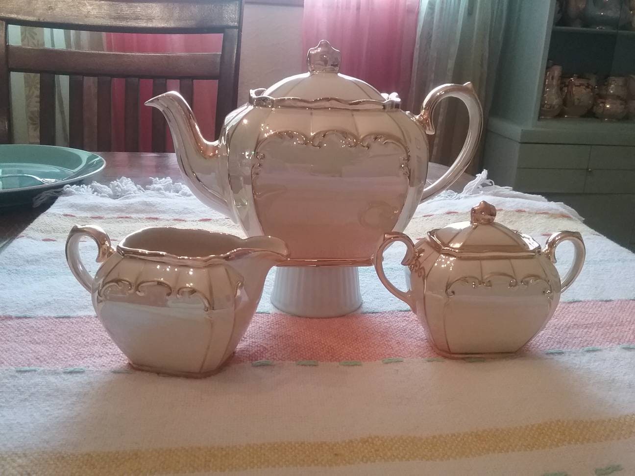 Beautiful vintage Sadler Cube Tea Set Iridescent 5 piece Etsy