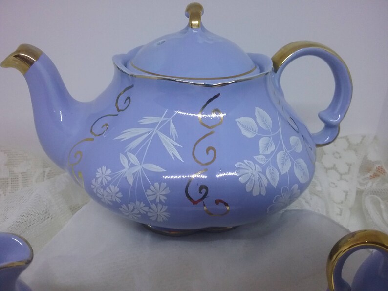 Beautiful Rare Heatmaster Tea Set Baby Blue Gold and White Etsy