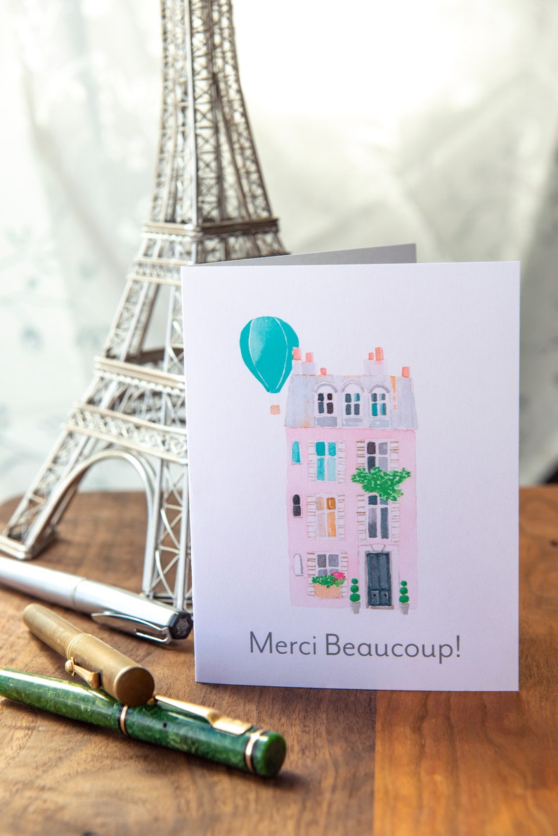 PRINTABLE Thank You Card Paris Theme merci - Etsy