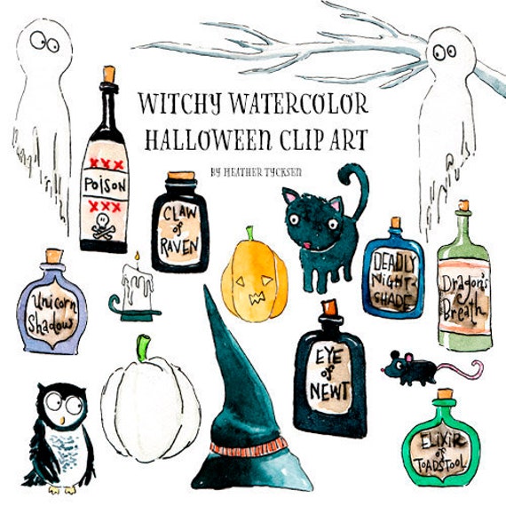 Download Clip Art Trick Or Treat Ghost Clipart Witch Clipart Halloween Clip Art Halloween Party Clipart Halloween Watercolor Clipart Set Pumpkin Clipart Art Collectibles