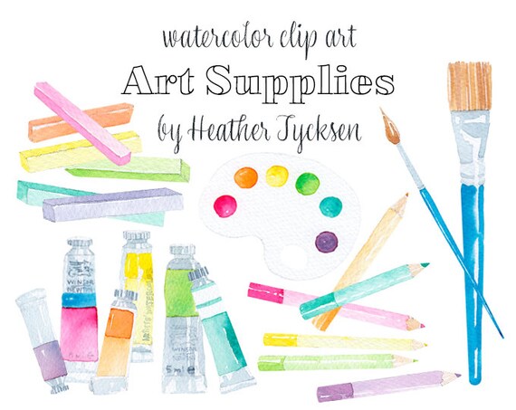 Art Supply Clipart Artist Clipart Painting Clipart Art Class Etsy