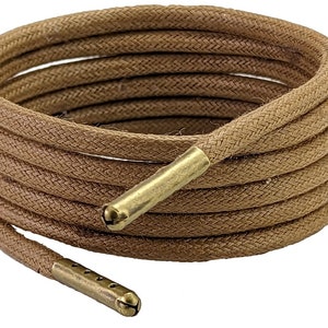 Light Brown 4 mm wax cotton Shoe & Boot laces