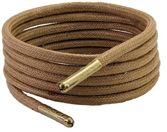 Light Brown 4 mm wax cotton Shoe & Boot laces