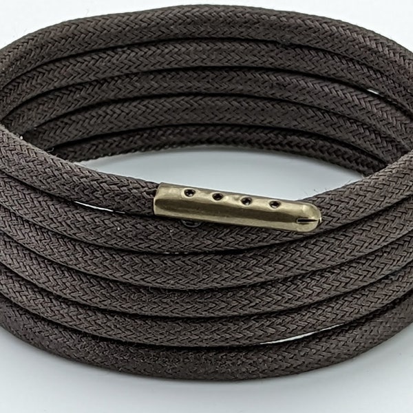 Brown 4 mm wax cotton Shoe & Boot laces