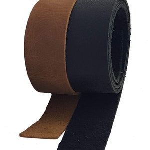 Leather Strips Straps Black & Brown length 64 cm 25 mm wide 1.5 mm thick